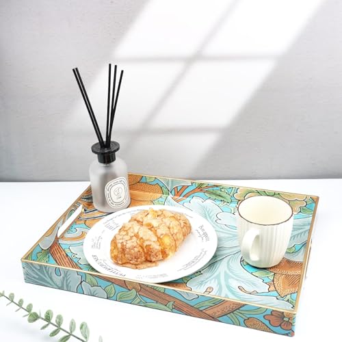 Plastic Serving Tray with Handles for Coffee Table (Multi E)