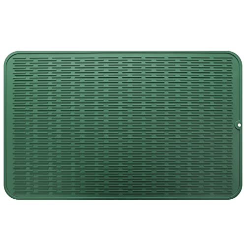 Silicone Dish Drying Mat for Multiple Usage (Green / 28"L x 18"W)