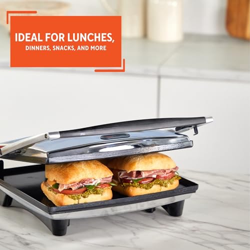12 x 10 Inch Stainless Steel Electric Panini Press Ceramic (12 x 10 inches (Pack of 1) / Ceramic)