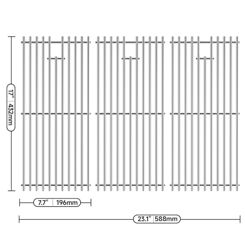 17'' x 23.1'' Stainless Steel Cooking Grates for Charbroil (17''D x 23.1''W)
