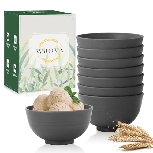 wheat straw small bowls 10oz set of 8 (10 oz / Deep Grey)
