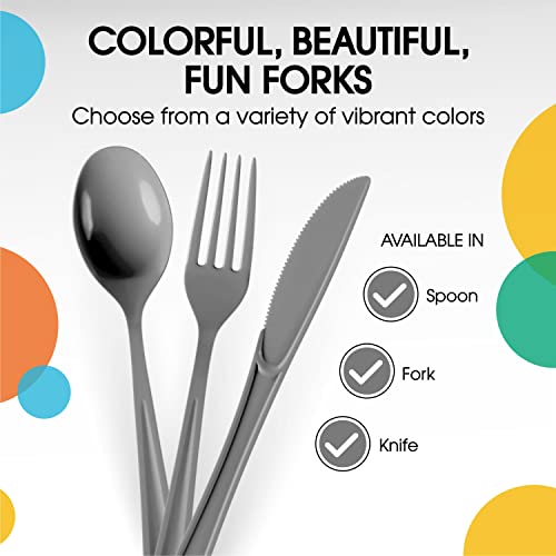 Silver Plastic Knives 200 Pcs Silver Knives Disposable Utensils Heavy Duty Plastic Cutlery Set Disposable Cutlery Sets Flatware Sets Silverware Set Party Supplies & Party Tableware (Silver / Knives)