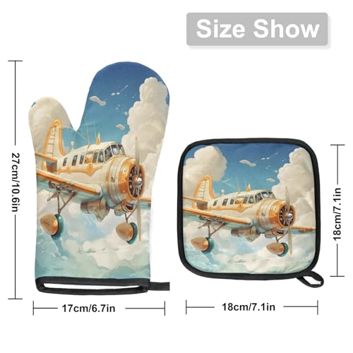 Airplanes Oven Mitts and Pot Holders Sets (2 Count)
