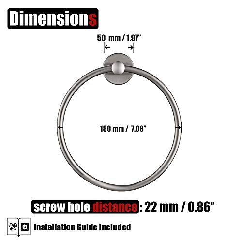 Towel Ring 304 Stainless Steel Hand Towel Holder for Bathroom (Brushed)