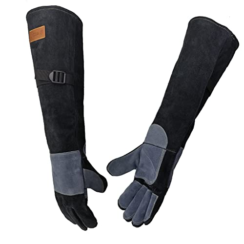 23.6 In Gloves for Animal Handling (X-Large (Pack of 1) / Black)