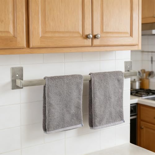 Bathroom Towel Bar Self Adhesive (Brushed Nickel / 24 IN)