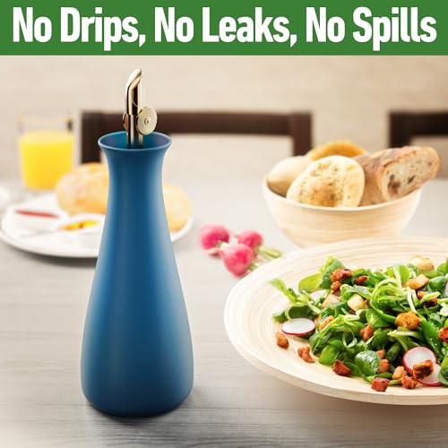 Ceramic Olive Oil Dispenser with Self (Blue)