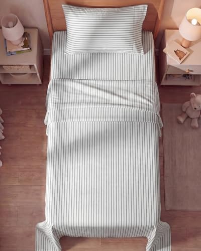 Twin Size 3 Piece Sheet Set (45 - Grey Stripes 2 / Twin)