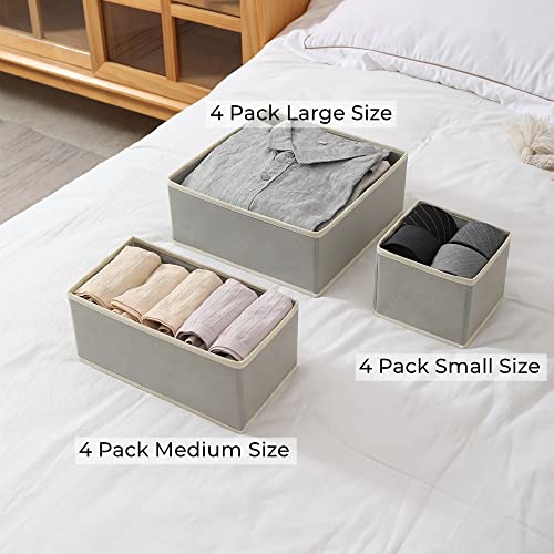 12 Pack Drawer Organizer Clothes (Gray / 12 Pack)
