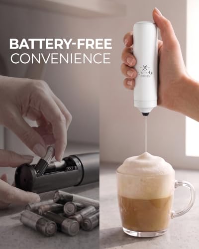 Rechargeable Milk Frother Handheld (Winter White / Rechargeable Z1 Motor Max)