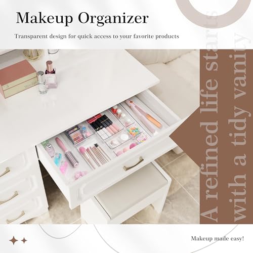 14 PCS Clear Plastic Drawer Organizer Set (14 Count)
