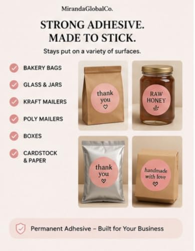 2.5 inch Pink Round Thermal Sticker Roll (Pink)