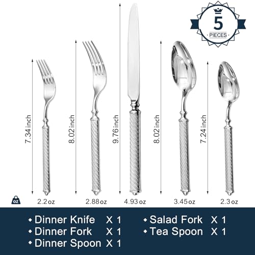 Silverware Set (5-Piece / Silver)