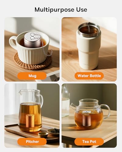 2 Pack Tea Strainers for Loose Tea (Small×2 / Wheat)