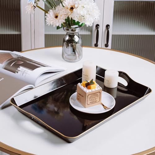 Large Black Serving Tray with Handles (L1black)