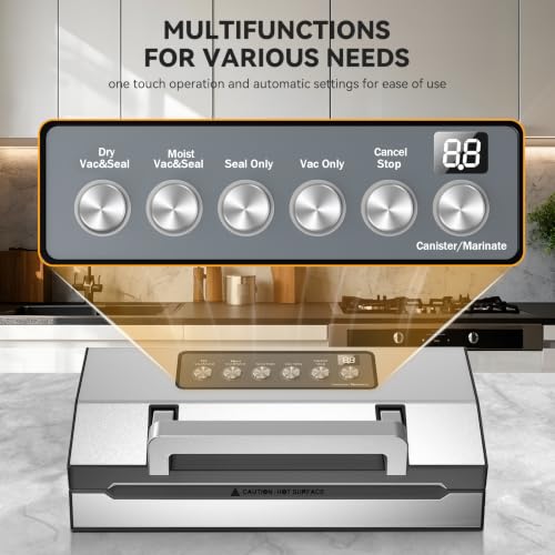 Powerful Suction Vacuum Sealer for Food (Silver)