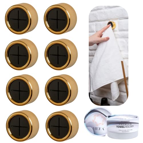 Towel Hooks 8 Pack Eco Kitchen Gadgets (8 Pack / Golden Yellow)