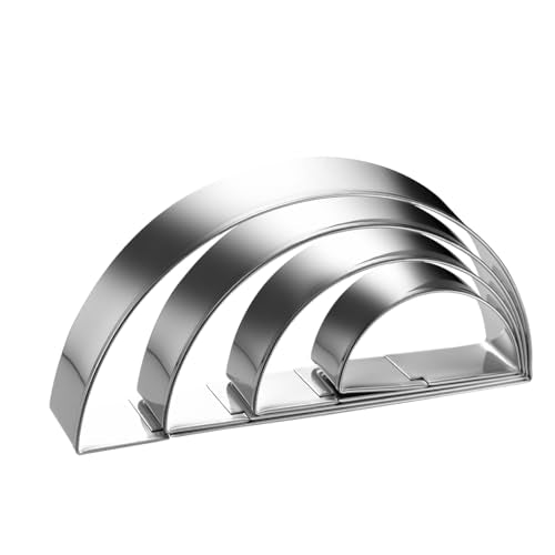 Half Circle Semicircle Cookie Cutter Set 4 Sizes 5 Inch (Half Circle)