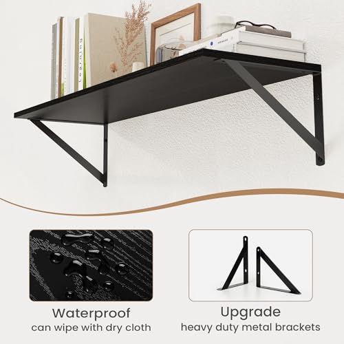 Black Deep Floating Shelves for Wall