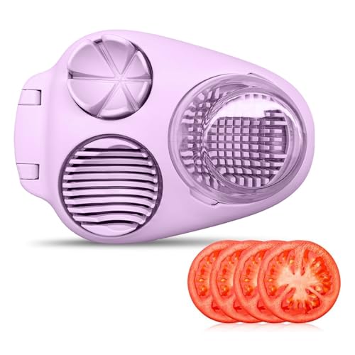 1 Pack Stainless Steel Egg Slicer (1 Pack Purple 3 Cutting Modes Egg Cutter)