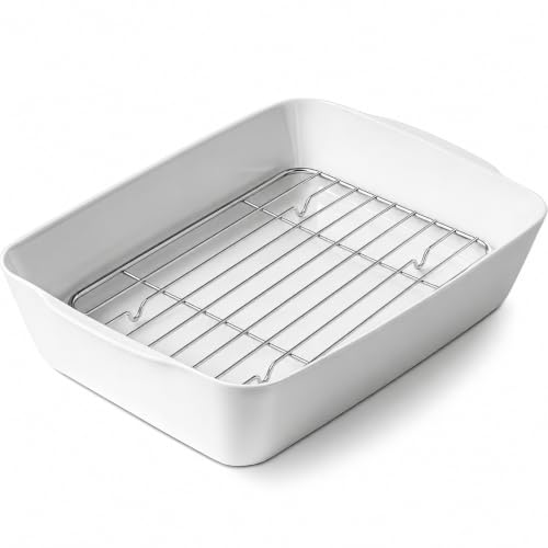 HOMBENE 4.2 QT Deep Ceramic Baking Dish (4.2 Quart)