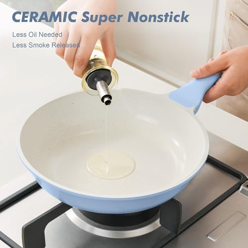 Nonstick Ceramic Frying Pan 9.5 (9.5 Inch / Glacier Blue)