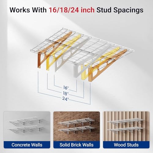 4 Pack 2x3ft Garage Shelving (White / 4 pack-2x3 ft)