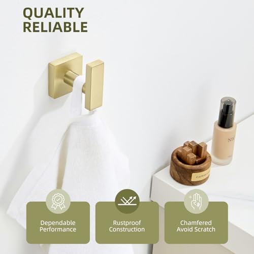 Bathroom Towel Hook (Brushed Gold)