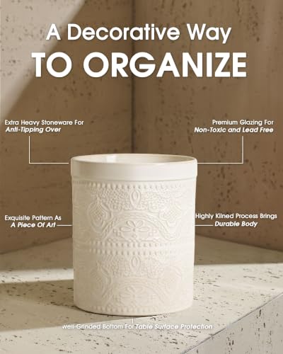 Kitchen Utensil Holder (Antique White)