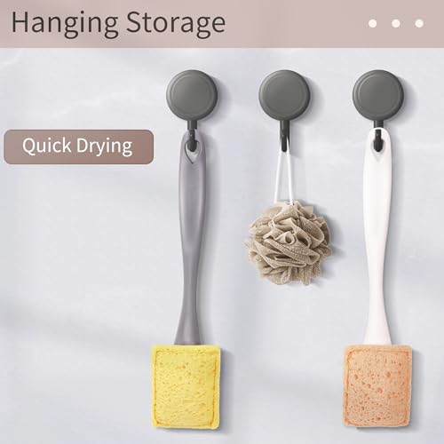 Dish Brush with Handle (Gray)