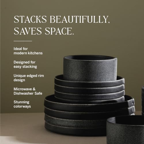 Bao 12 Piece Dinnerware Set Stoneware (Charcoal / 12-Piece - Service for 4)