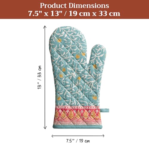 Maison d'Hermine Oven Gloves 100% Cotton Oven Mitt (122 - Carpo / 7.5" x 13" (Oven Mitt))
