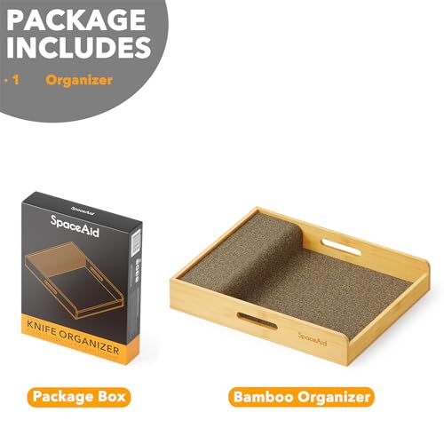 Large Knife Drawer Organizer Bamboo Insert Dock (Natural, Large)