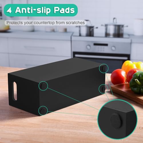 Large Utensil Holder with Removable Divider (Black / 4 Compatment)