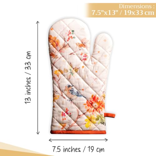 Maison d'Hermine Oven Gloves 100% Cotton Oven Mitt (062 - Kelim - Prairie / 7.5" x 13" (Oven Mitt))