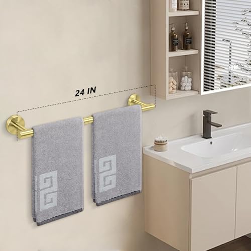 Bath Towel Bar (Brushed Gold / 24 Inch)