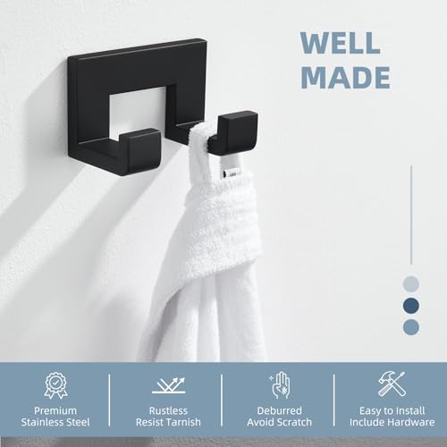 Double Towel Hook (Matte Black)