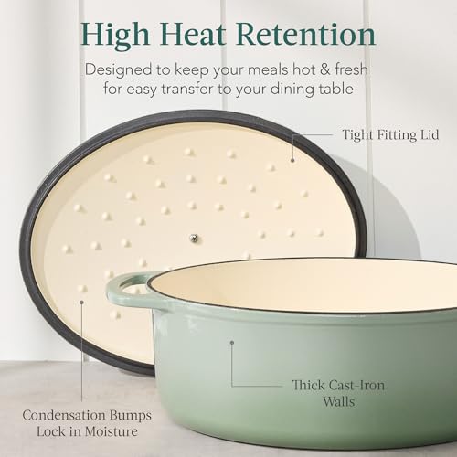 Oval 7.5 Quart Enamel Cast (Sage Green / 7.5qt Oval)