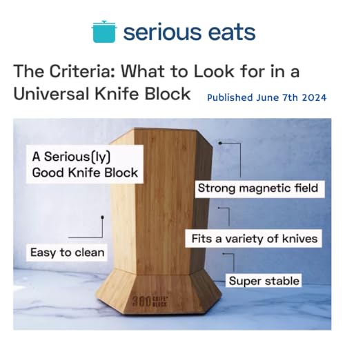 Walnut) ROTATING Magnetic knife block (Walnut)