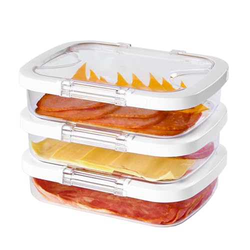 Duo Loc Deli Meat Containers for Fridge with Airtight Lids (Deli Meat 3pk)