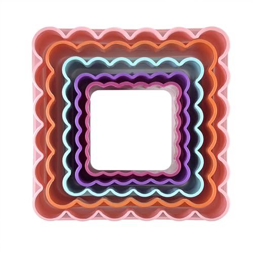 Cookie Biscuit Cutter Set (Square Shaped, 5 Pack)
