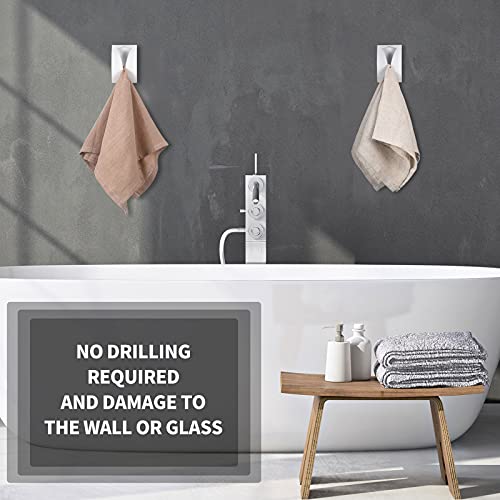 4 Pcs Self Adhesive Kitchen Towel Hook Holder (White)