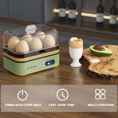 Rapid Egg Cooker Electric 6 Eggs Capacity (wood green)