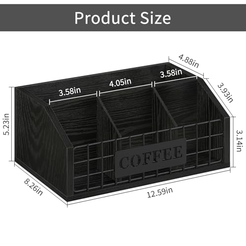 Coffee Station Organizer for Countertop (Iron Wire-Black / 1 Tier)