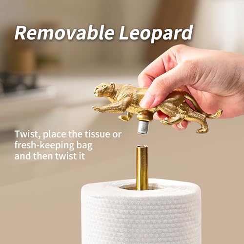 Gold Paper Towel Holder for Countertop (Leopard)