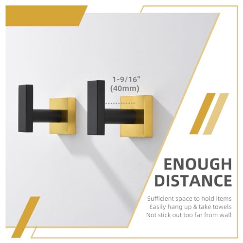 Bathroom Towel Hook Black & Gold (Black & Gold)