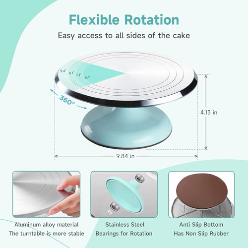 Cake Decorating Kit (10 Inch Turntable Green)