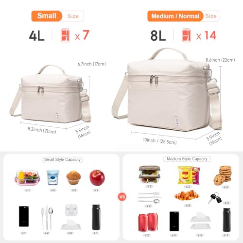 NOL 4L Insulated Lunch Bags for Women Cooler Bag Lightweight Nylon Waterproof Lunch Box For Work