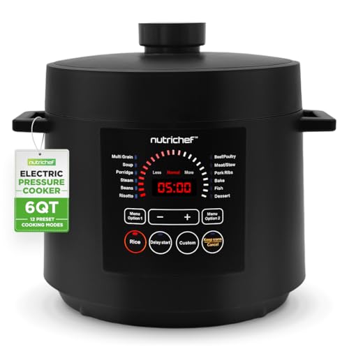 Electric Pressure Cooker 6 Quart Capacity (Black)