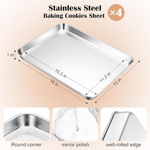 Stainless Steel Baking Sheet Set of 4 (4 Count)